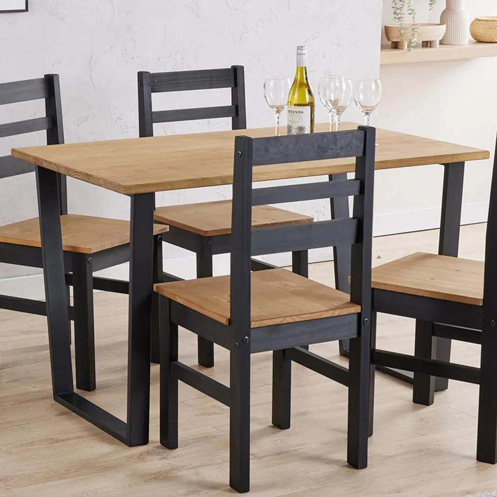 Texas 4-Seater Rectangular Dining Table - Brown, Pine image