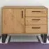 Texas Single Door 3 Drawer Small Sideboard - Brown, Pine