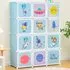 12 Cube Portable Wardrobe with Hanging Section - Blue