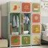 12 Cube Portable Wardrobe with Hanging Section - Green
