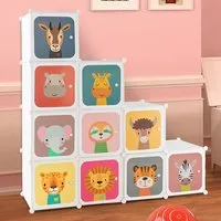 12 Cube Portable Wardrobe with Hanging Section - White