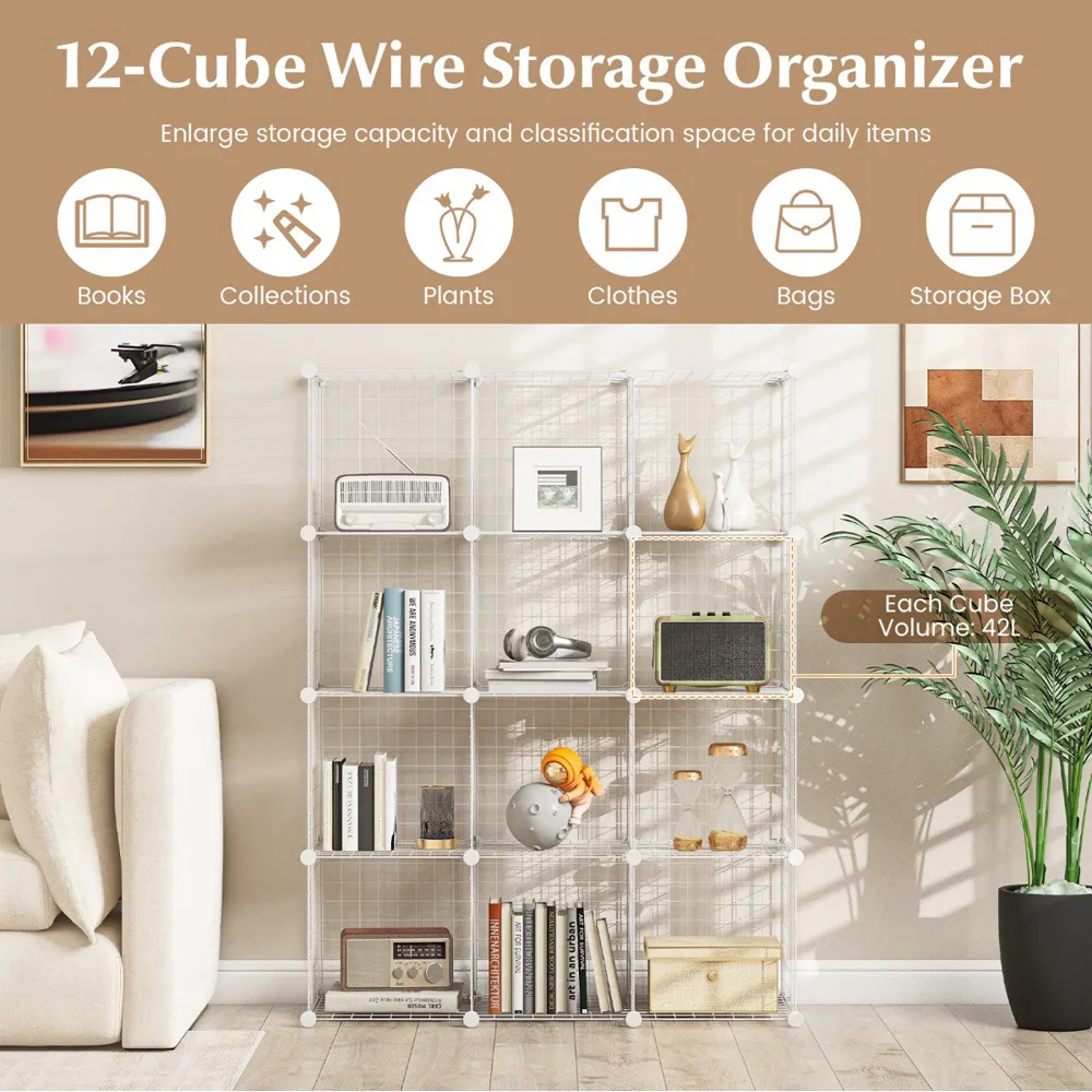 12 Cube Storage Unit - White