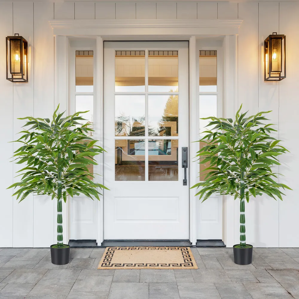 125cm Artificial Bamboo Tree 2 Pack - Green, Plastic