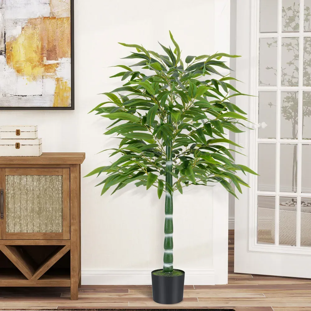 125cm Artificial Bamboo Tree 2 Pack - Green, Plastic