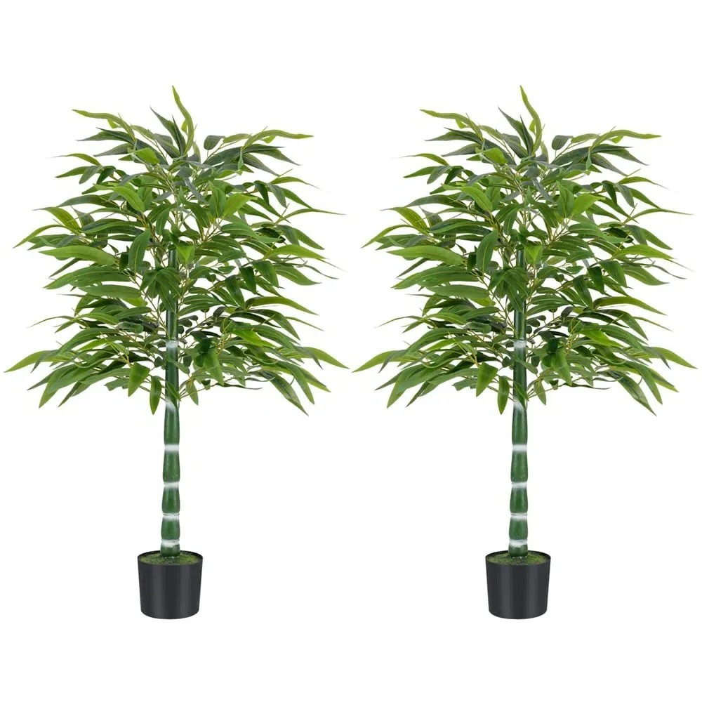 125cm Artificial Bamboo Tree 2 Pack - Green, Plastic