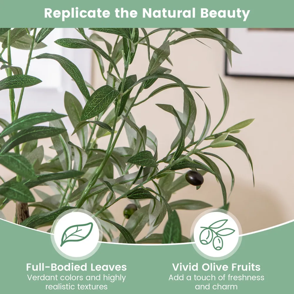 130cm Artificial Olive Tree with Fruits 2 Pack - Multi