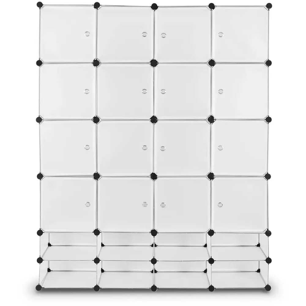 16 Cube Portable Wardrobe with Hanging Rods - Multi, Plastic