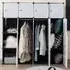 16 Cube Storage Cabinet with Hanging Rails - Black, White