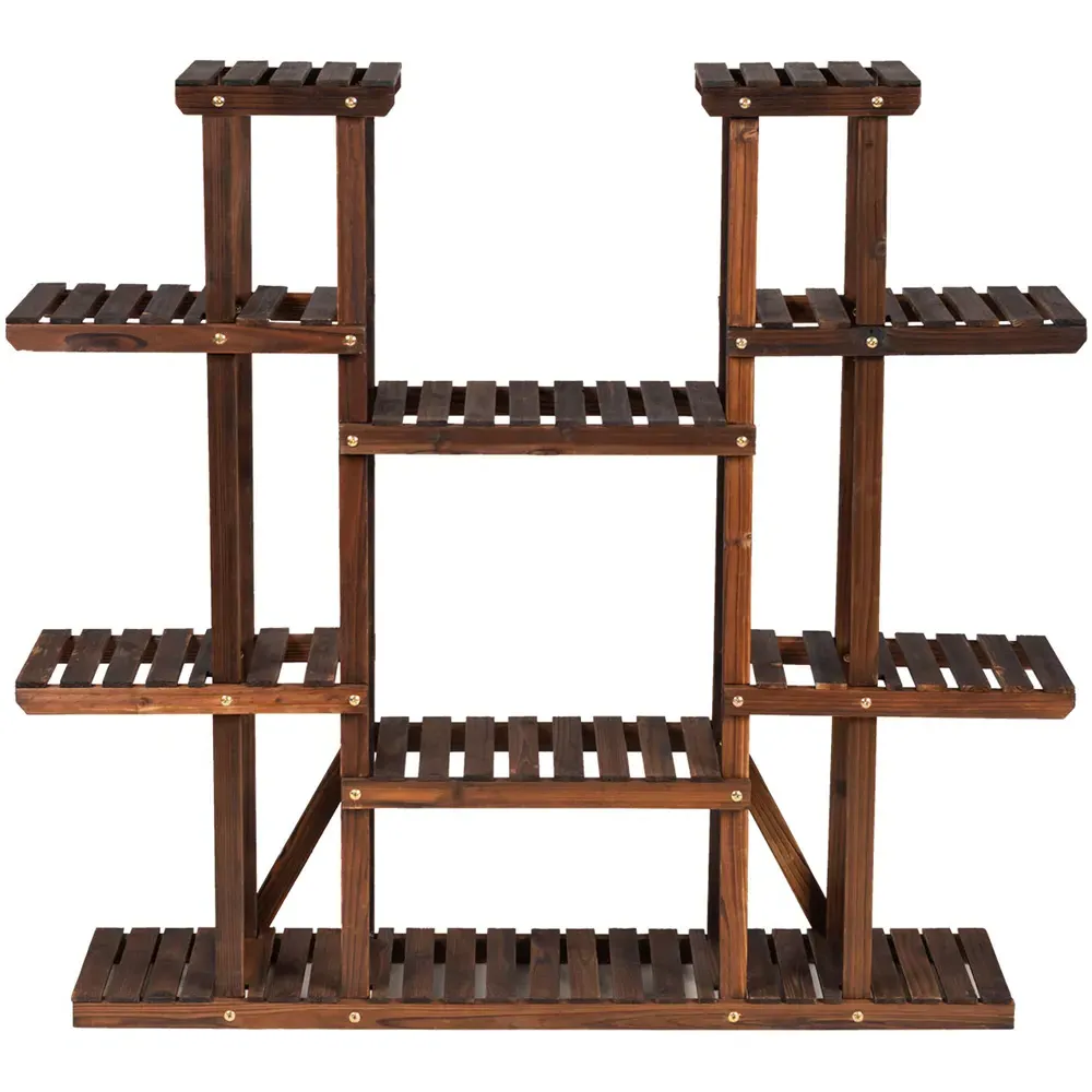 18 Shelf Wooden Plant Stand - Brown, Fir