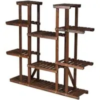 18 Shelf Wooden Plant Stand - Brown, Fir