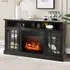 2 Door 2 Shelf Electric Fireplace TV Stand with Remote - Black