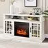 2 Door 2 Shelf Electric Fireplace TV Stand with Remote - White