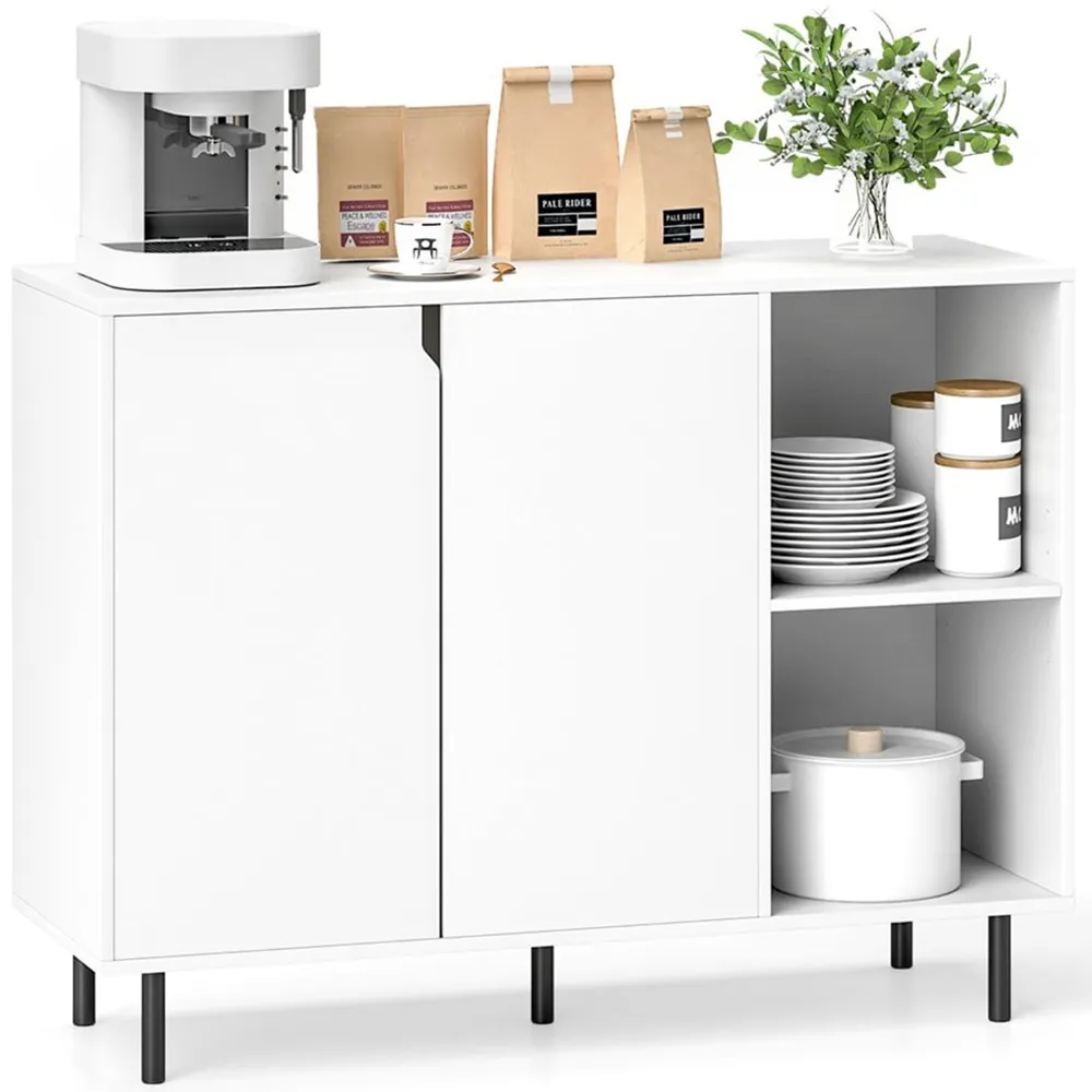 2 Door 2 Shelf Sideboard - White