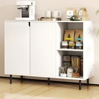 2 Door 2 Shelf Sideboard - White