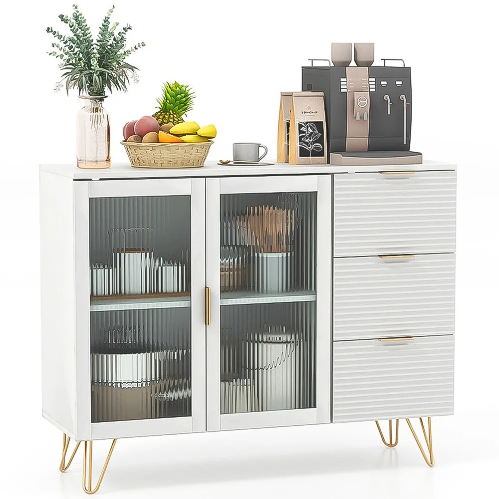 2 Door 3 Drawer Sideboard - White