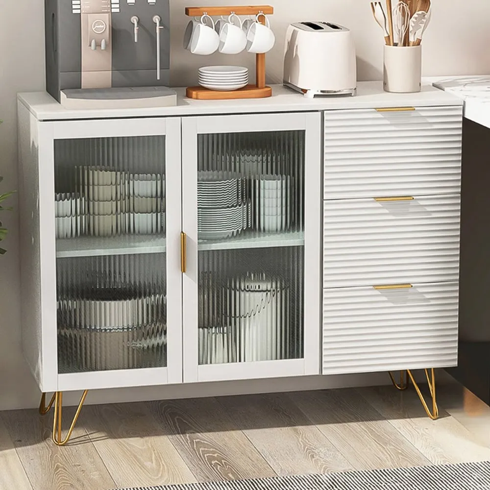 2 Door 3 Drawer Sideboard - White