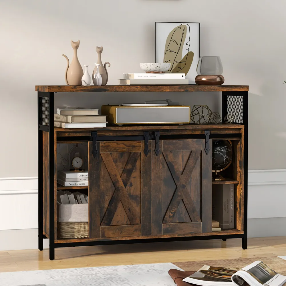 2 Door 3 Shelf Buffet Cabinet - Brown
