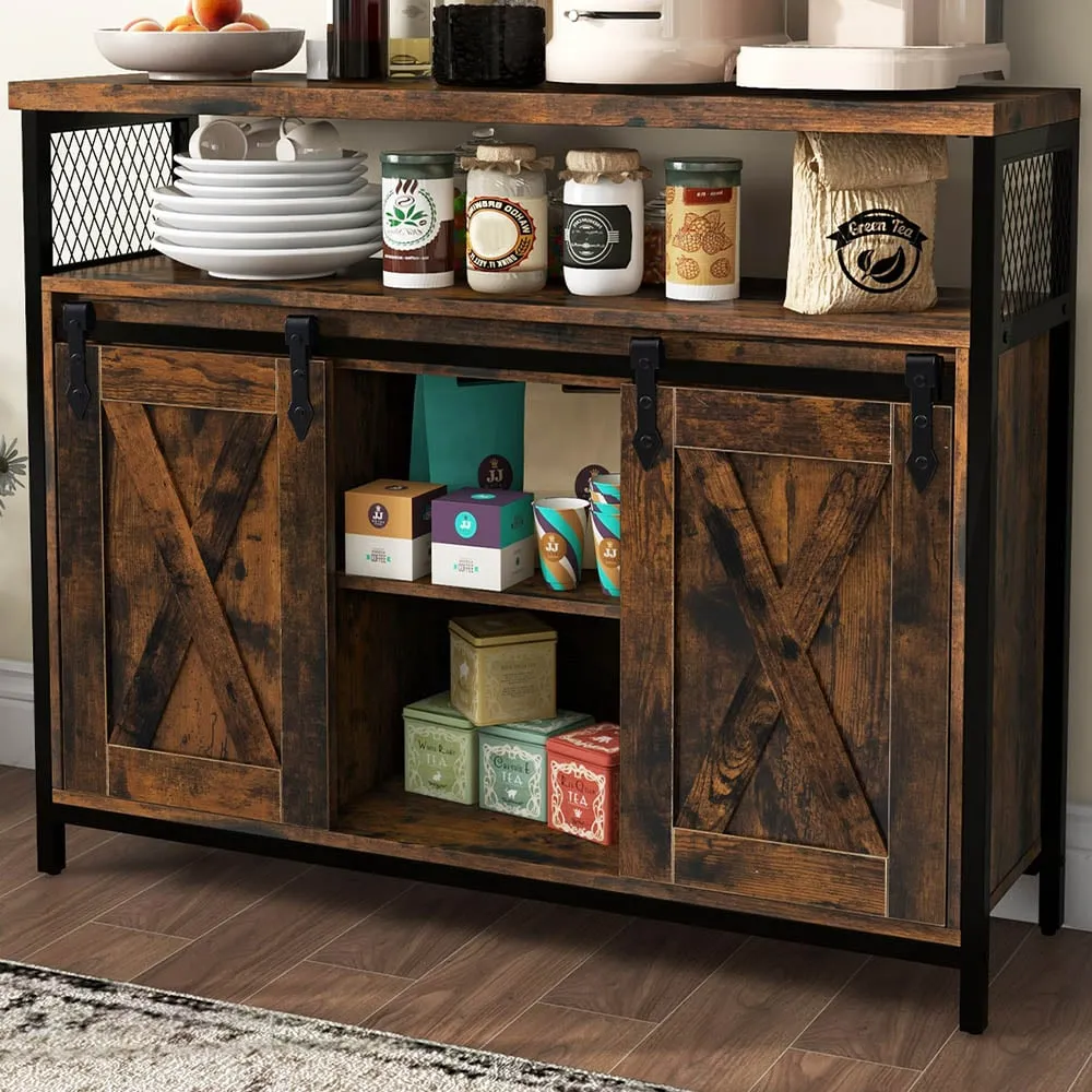 2 Door 3 Shelf Buffet Cabinet - Brown
