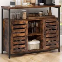 2 Door 3 Shelf Sideboard - Brown