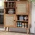 2 Door 4 Shelf Rattan Cabinet - Brown