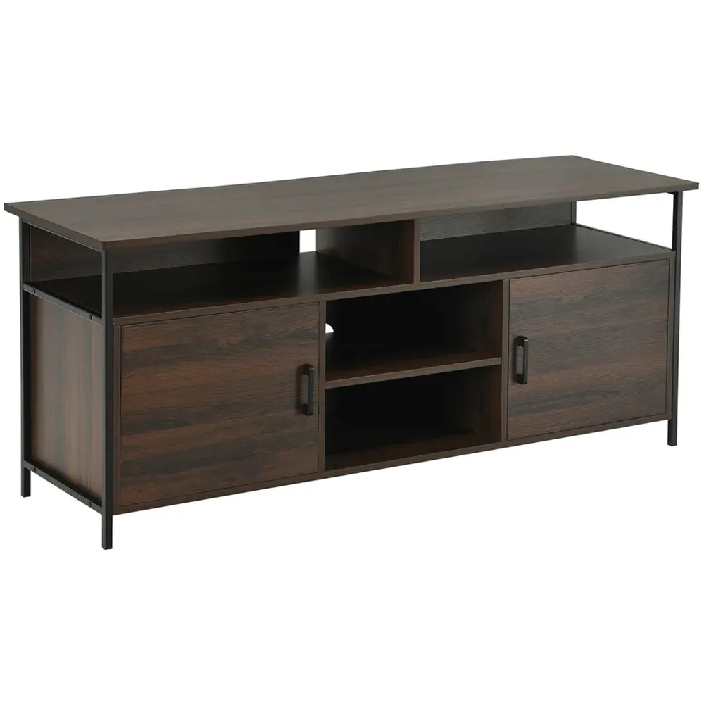 2 Door 4 Shelf TV Unit with Anti-Tipping Kit - Multi