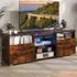 2 Door 6 Shelf TV Unit with LED - Rustic Brown