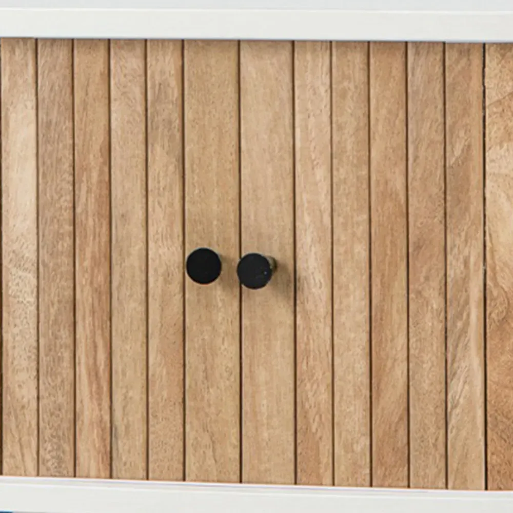 2 Door Bedside Table with Storage - White