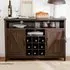 2 Door Buffet Cabinet with Wine Rack - Dark Brown