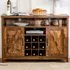 2 Door Buffet Cabinet with Wine Rack - Rustic Brown