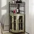 2 Door Corner Wine Bar Cabinet - Brown