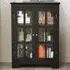 2 Door Floor Cabinet with Adjustable Shelves - Black, Glass