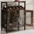 2 Door Industrial Storage Cabinet with Wine Rack - Brown