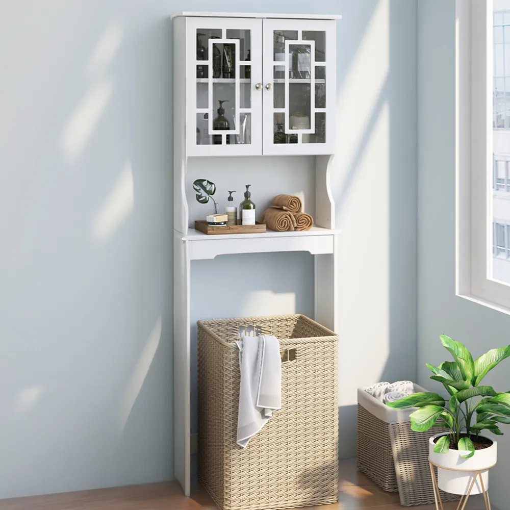 2 Door Over-Toilet Storage Cabinet - White image