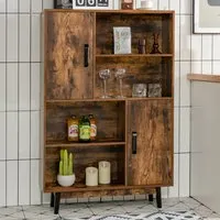 2 Door Sideboard with 4 Shelves - Brown