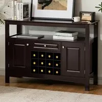 2 Door Sideboard with Wine Rack - Brown