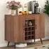 2 Door Single Drawer 4 Shelf Buffet Server Cabinet - Walnut