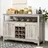 2 Door Single Drawer Cabinet with Wine Racks - Grey, Wood