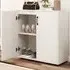 2 Door Storage Cabinet with Adjustable Shelf - White