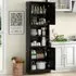 2 Door Tall Freestanding Cupboard - Black