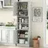 2 Door Tall Freestanding Cupboard - White, Oak