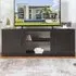 2 Door TV Unit with Adjustable Shelves - Black