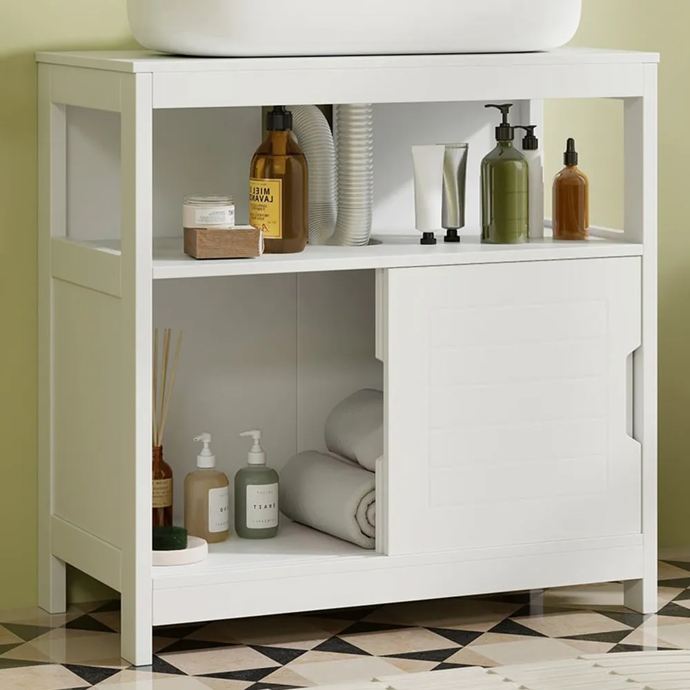 2 Door Under Sink Bathroom Cabinet - White image
