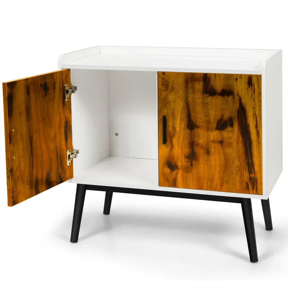 2 Door Wooden Sideboard - Multi