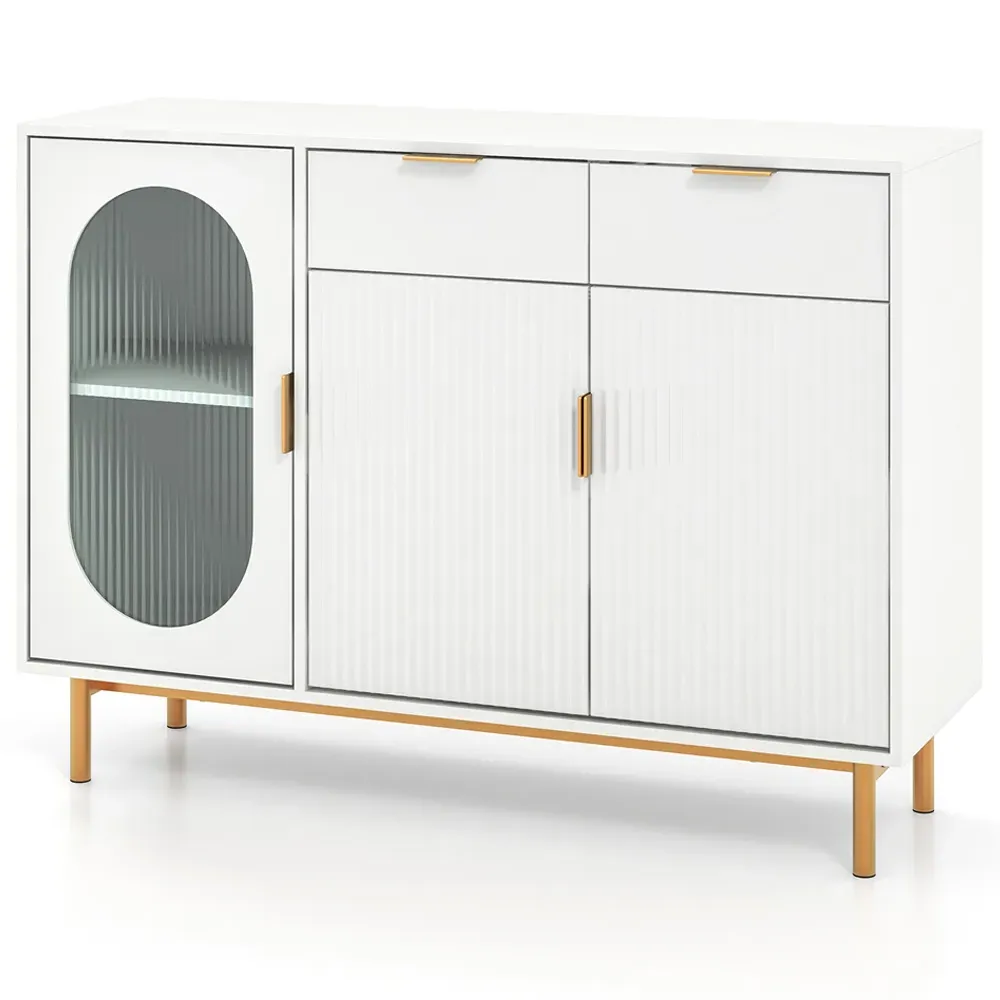 2 Drawer 2 Cabinet Kitchen Storage Unit - White