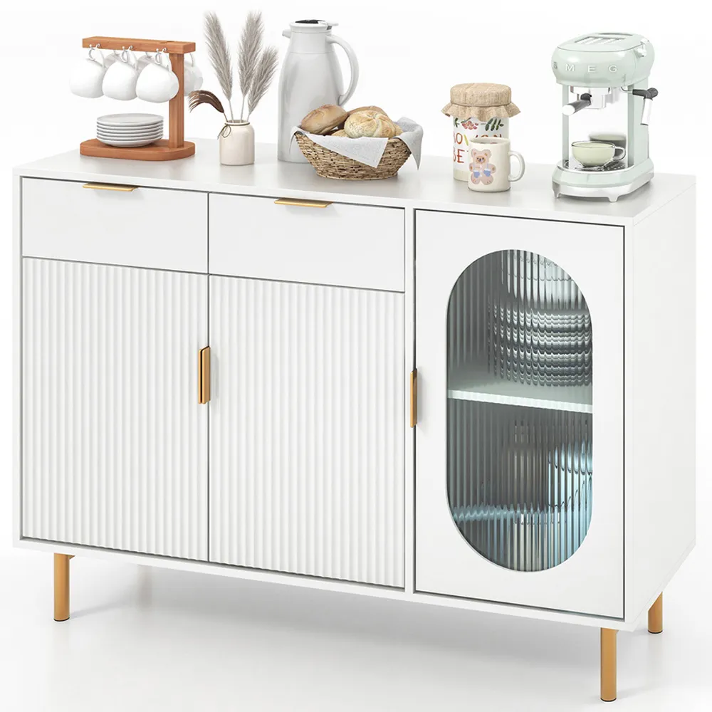 2 Drawer 2 Cabinet Kitchen Storage Unit - White