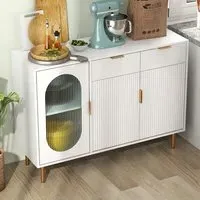 2 Drawer 2 Cabinet Kitchen Storage Unit - White