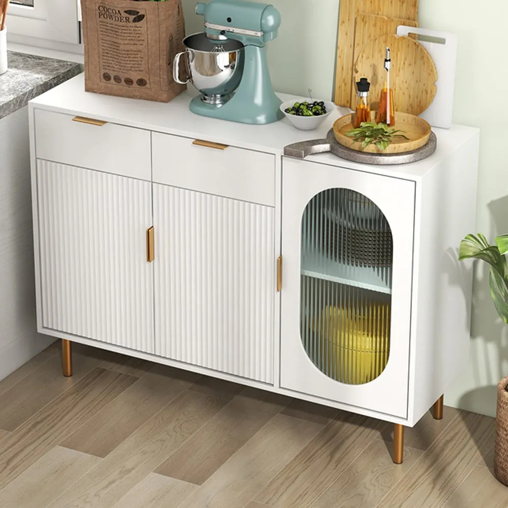 2 Drawer 2 Cabinet Kitchen Storage Unit - White