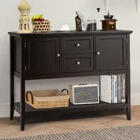 2 Drawer 2 Door Buffet Table with Shelf - Brown, Wood