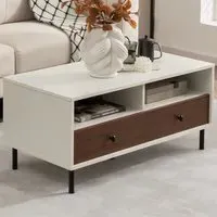 2 Drawer 2 Shelf Coffee Table - White