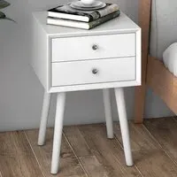 2 Drawer Bedside Table - White